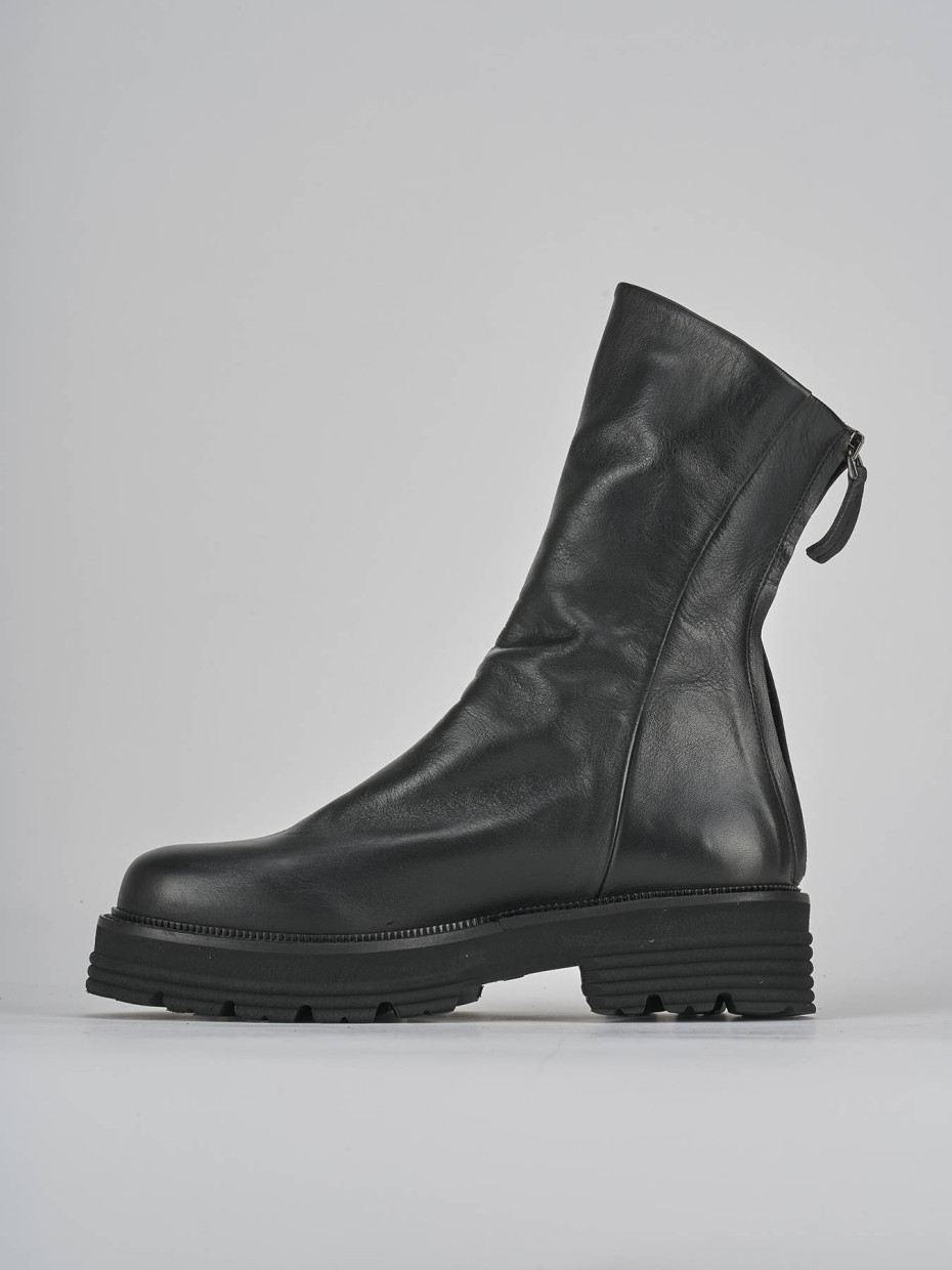 Stivaletti tacco 2cm pelle nero Barca Stores