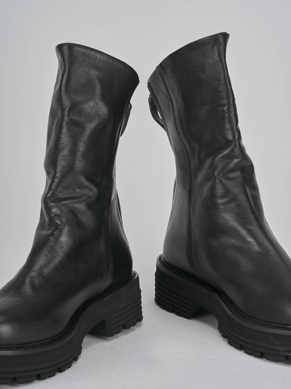 Stivaletti tacco 2cm pelle nero Barca Stores