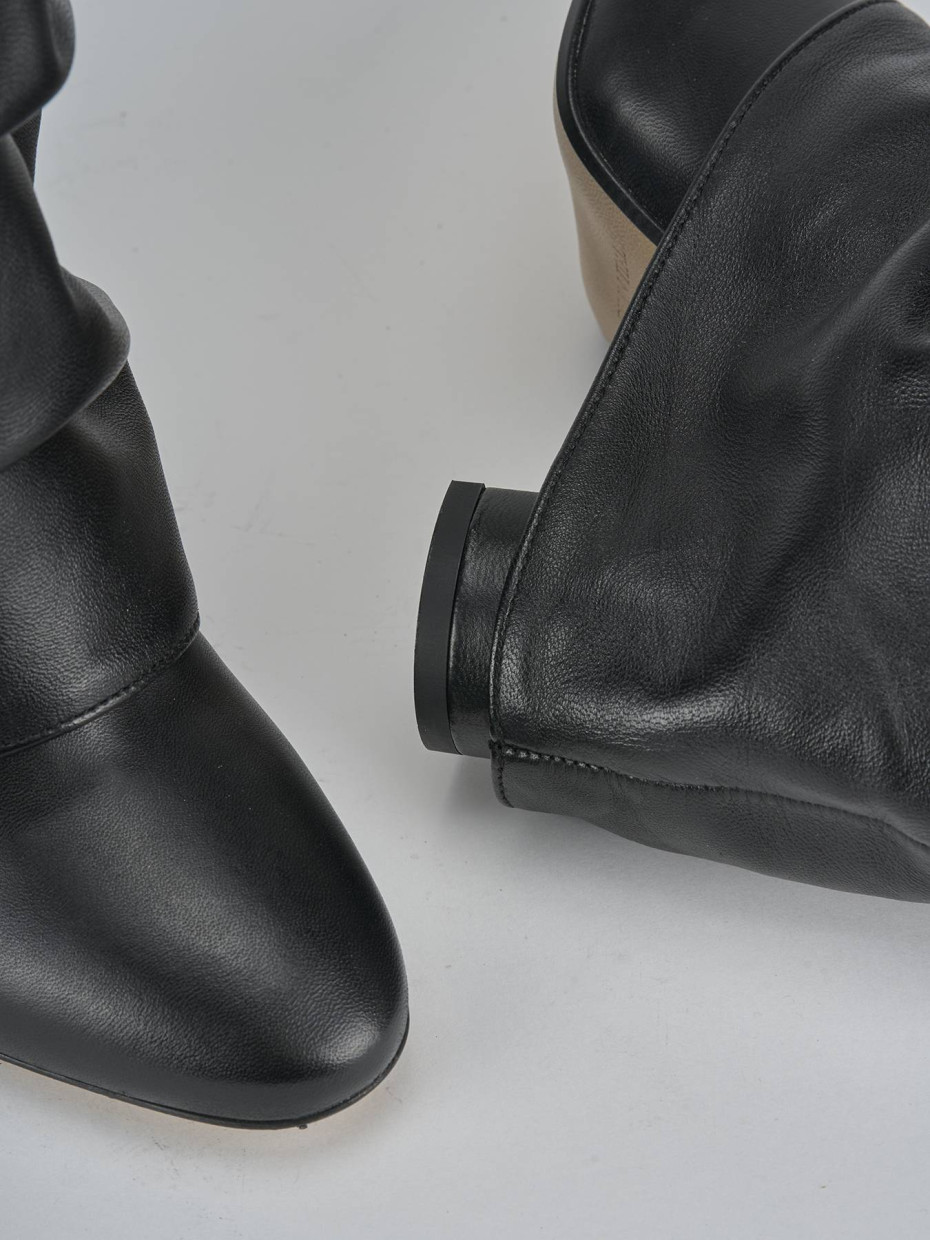 Stivali tacco 7cm pelle nero