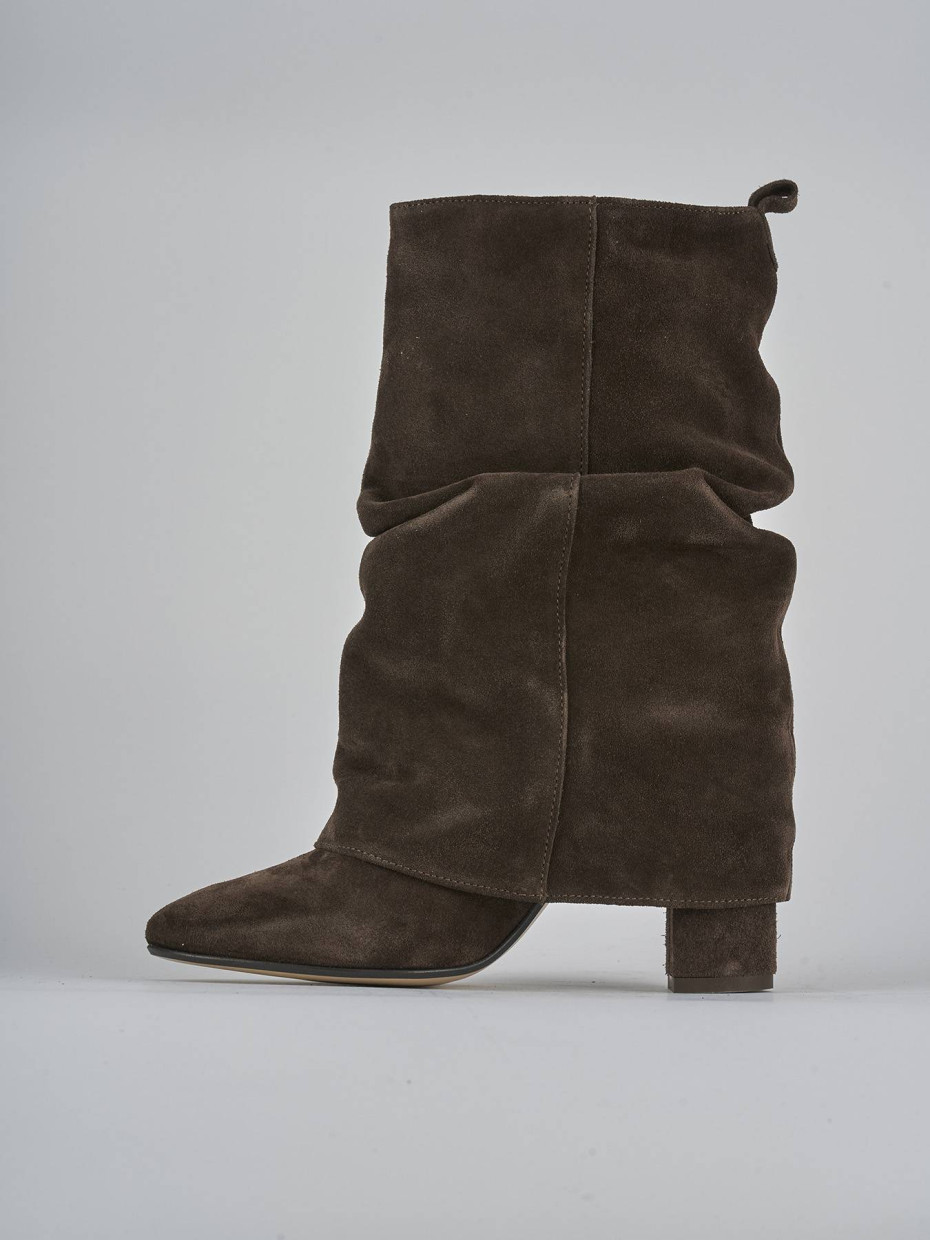 Stivaletti tacco 7cm camoscio testa