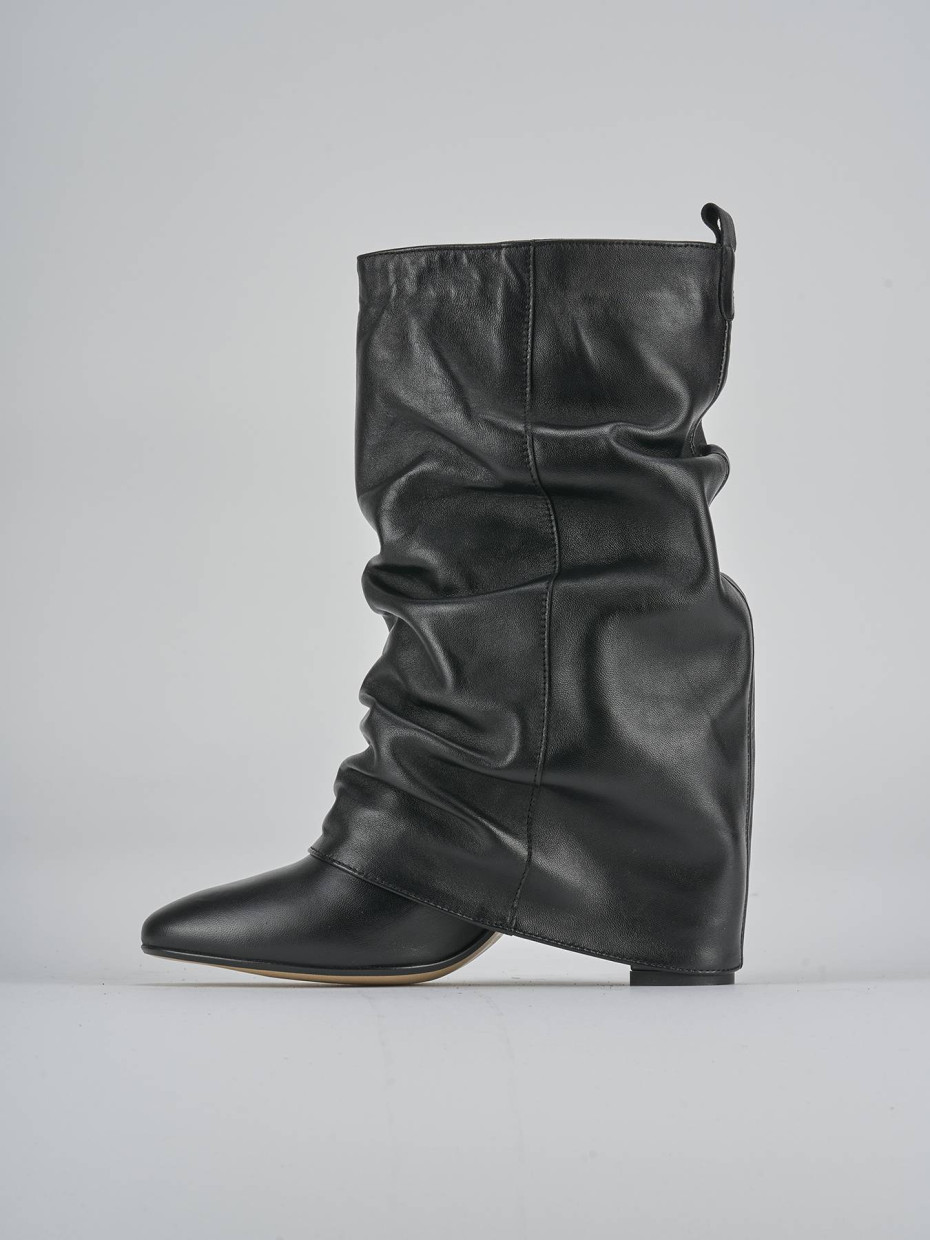 Stivaletti tacco 7cm pelle nero