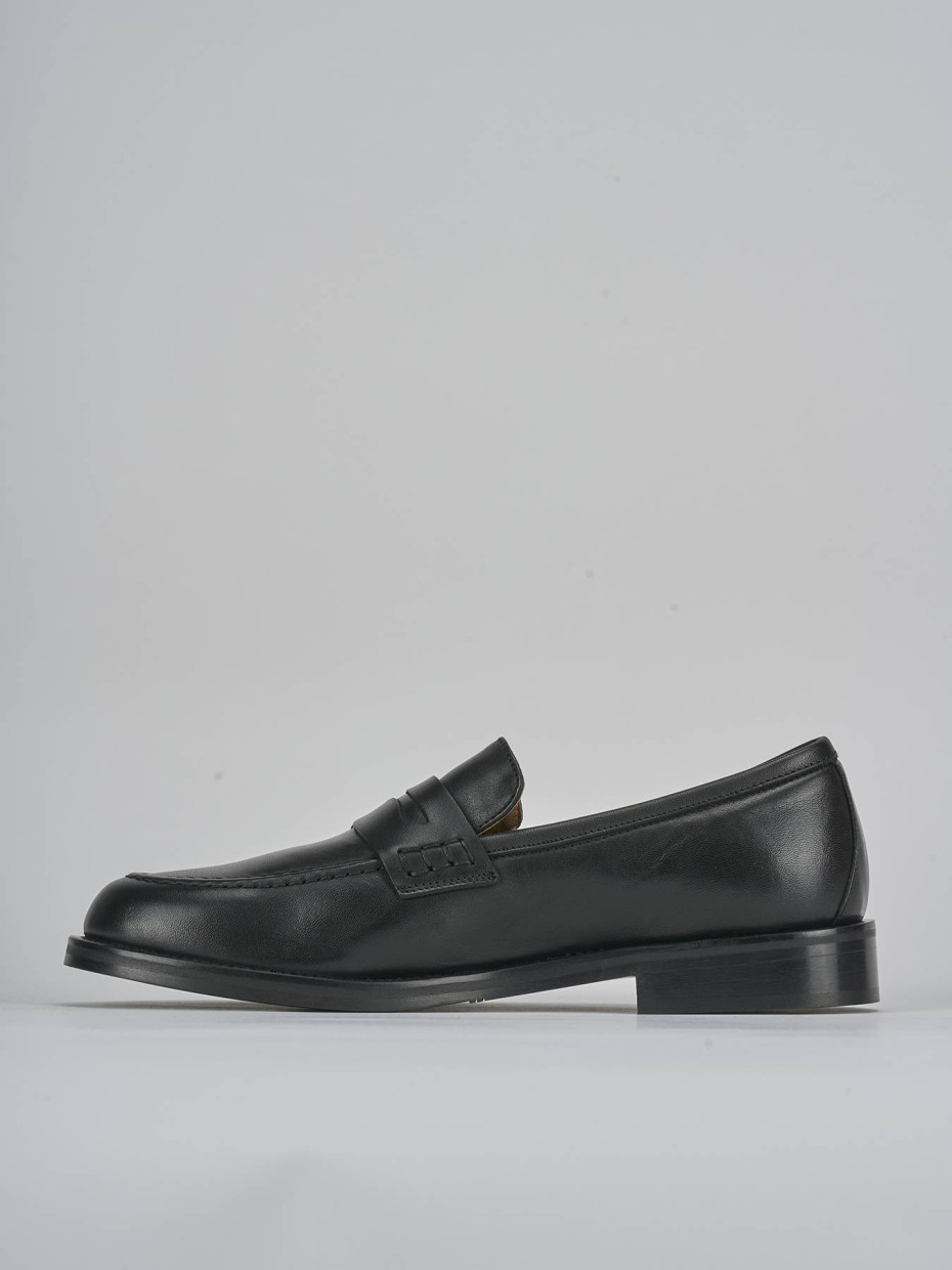 Mocassini tacco 2cm pelle nero