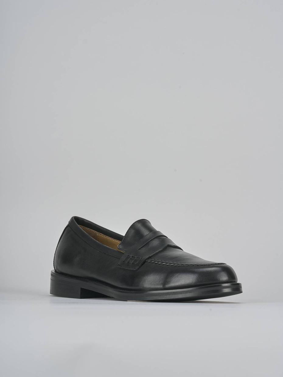Mocassini tacco 2cm pelle nero