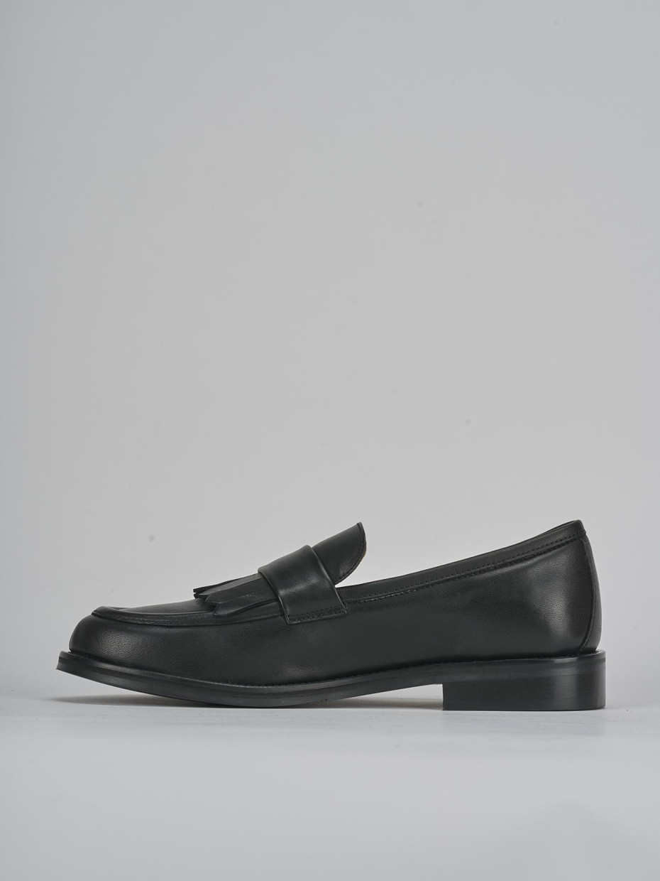 Mocassini tacco 2cm pelle nero