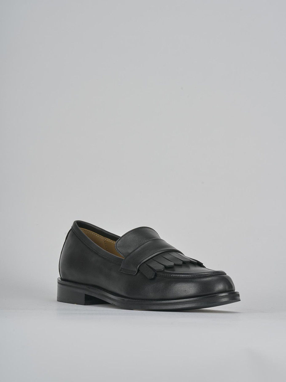 Mocassini tacco 2cm pelle nero