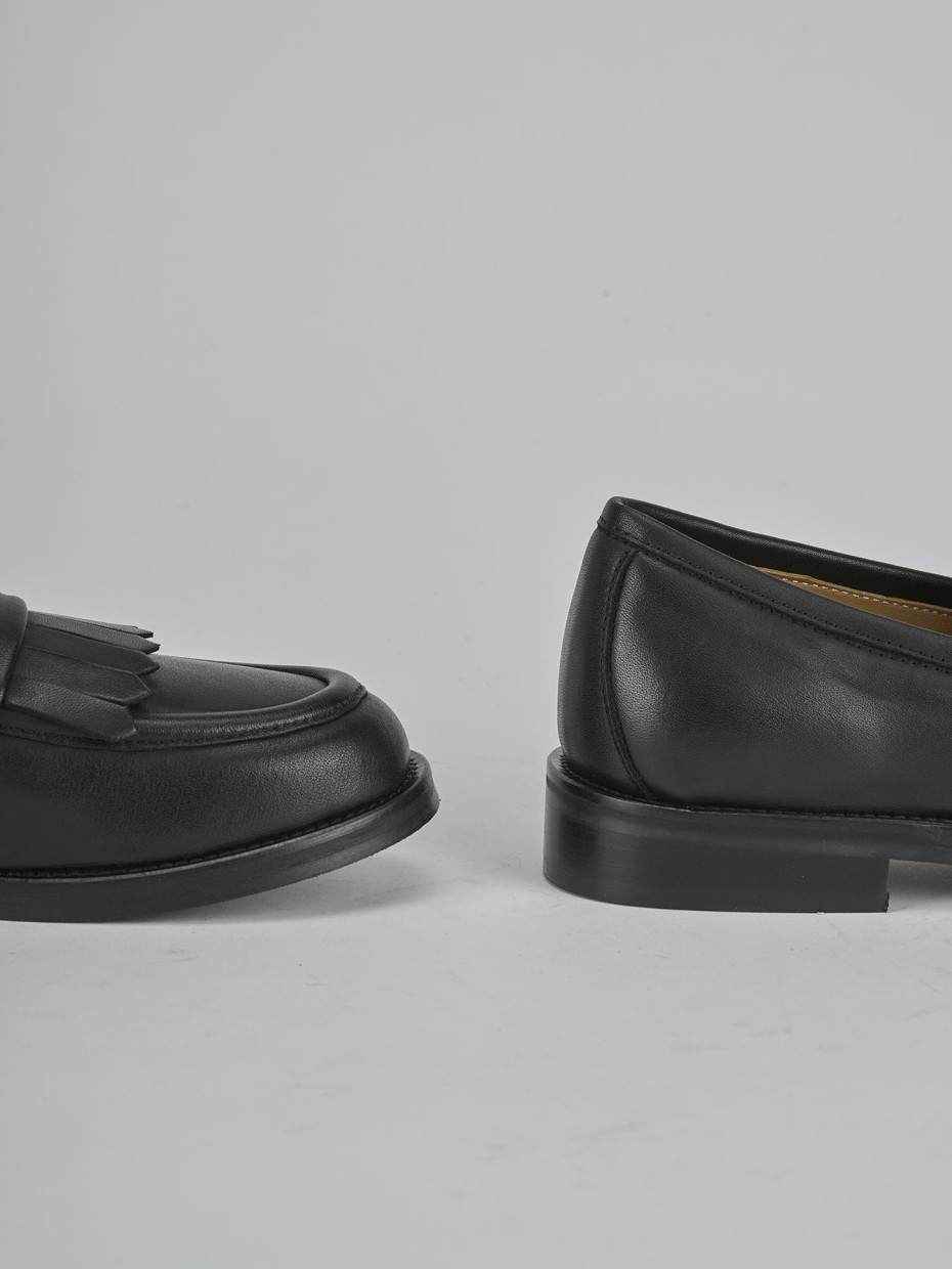 Mocassini tacco 2cm pelle nero