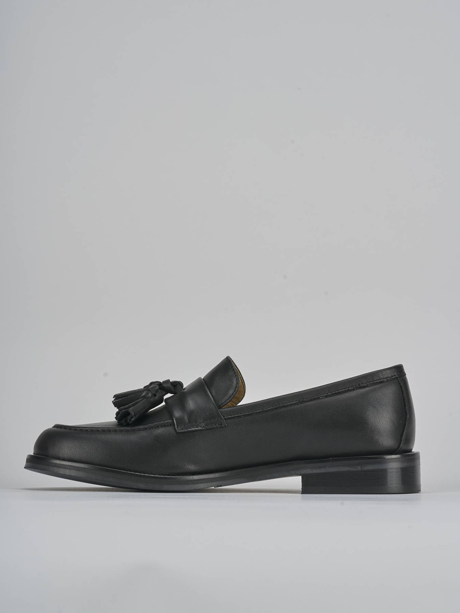 Mocassini tacco 2cm pelle nero
