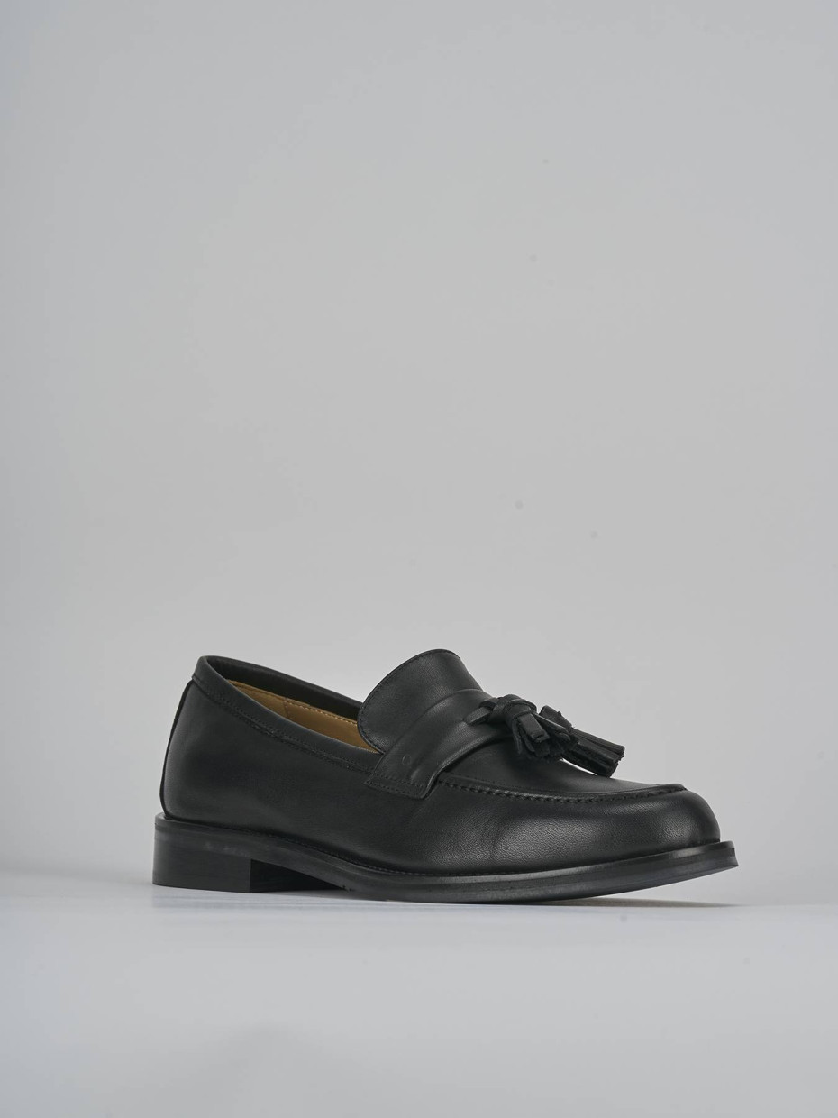 Mocassini tacco 2cm pelle nero