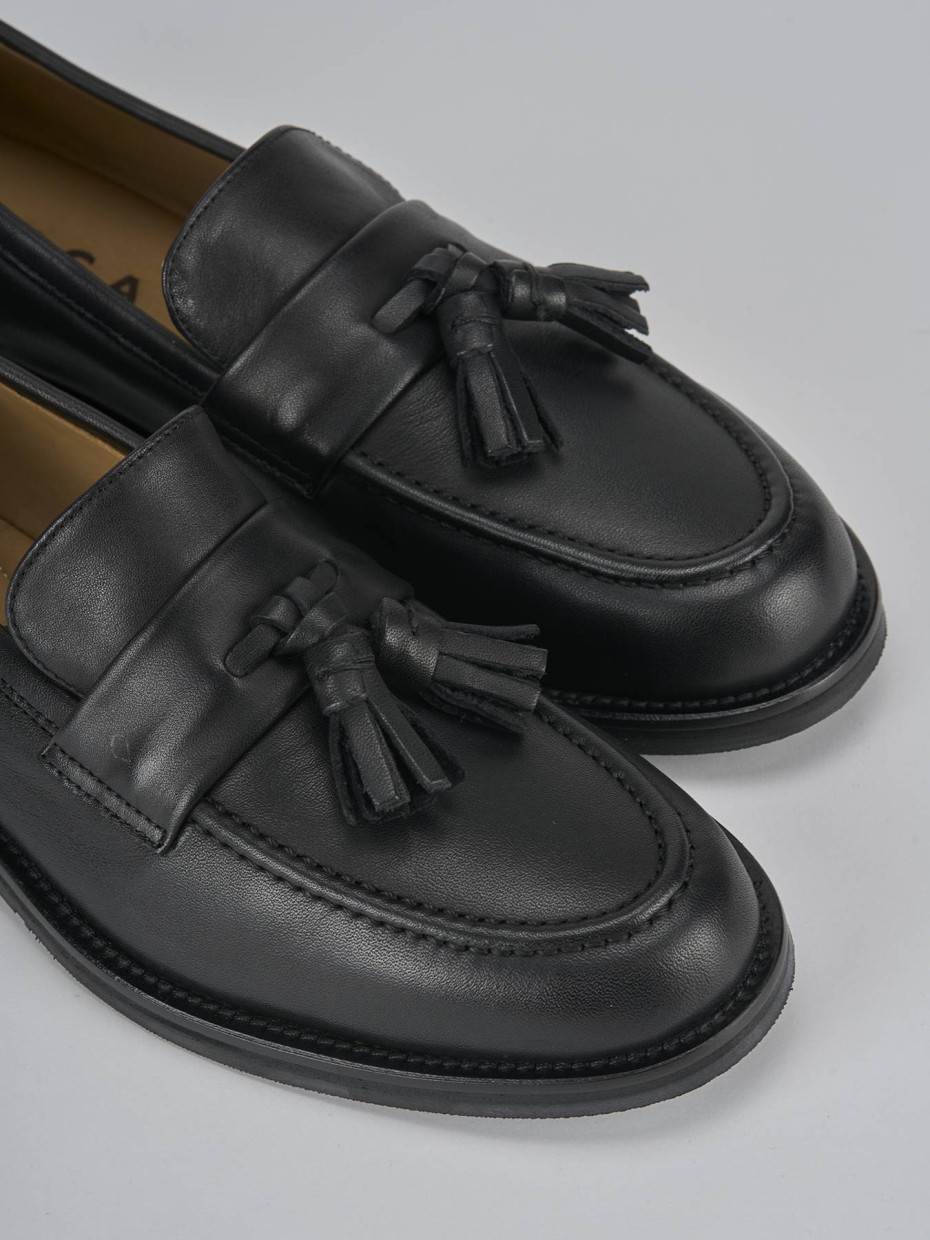 Mocassini tacco 2cm pelle nero