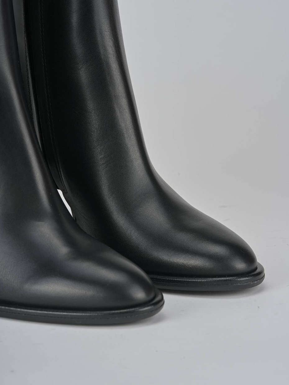 Stivaletti tacco 9cm pelle nero