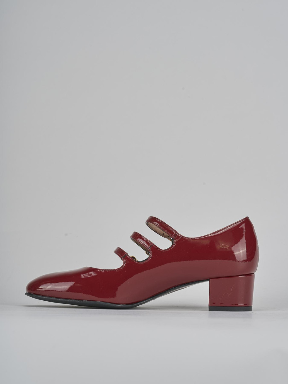 Décolleté e slingback tacco 4cm vernice bordo'