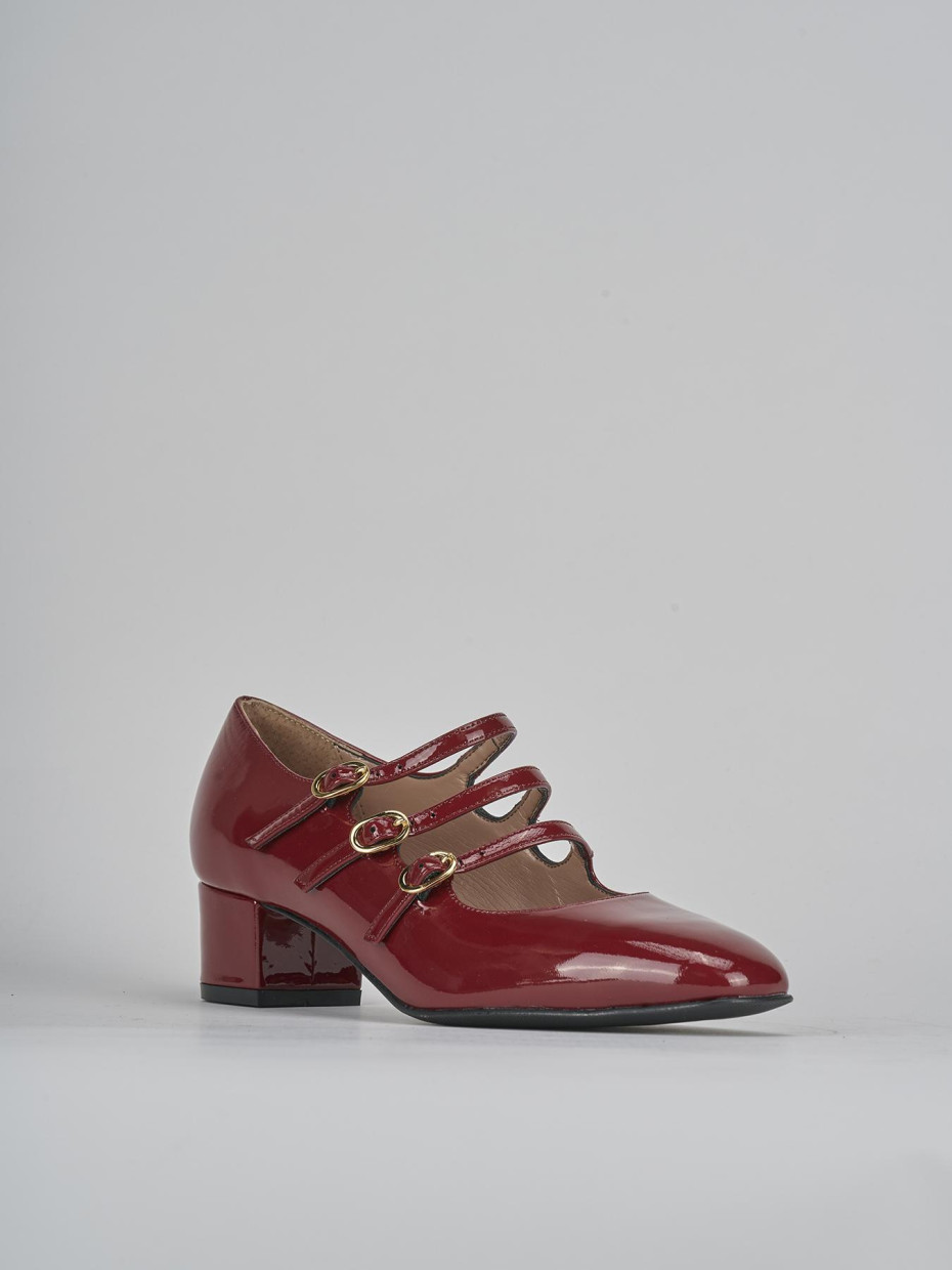 Décolleté e slingback tacco 4cm vernice bordo'