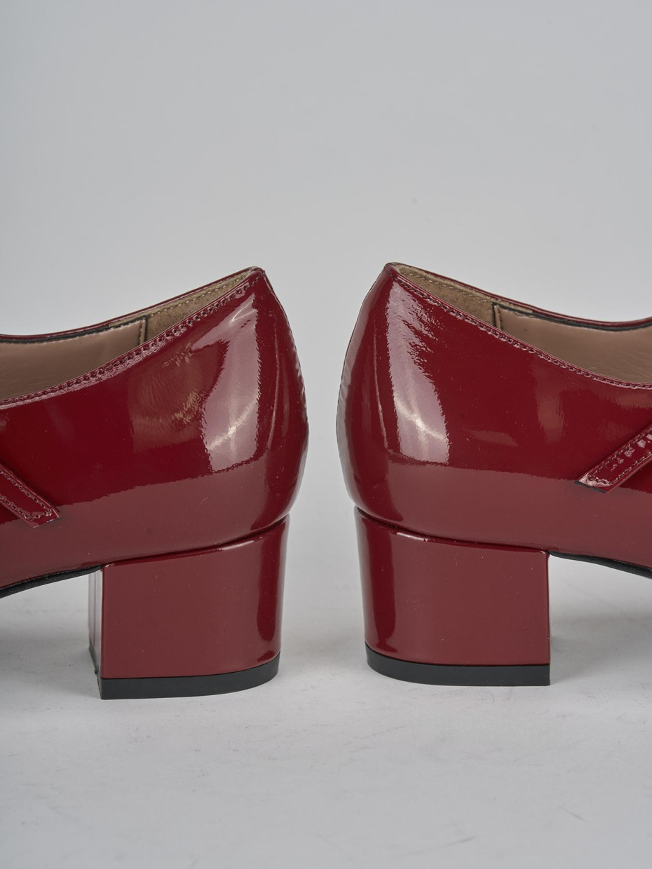 Décolleté e slingback tacco 4cm vernice bordo'