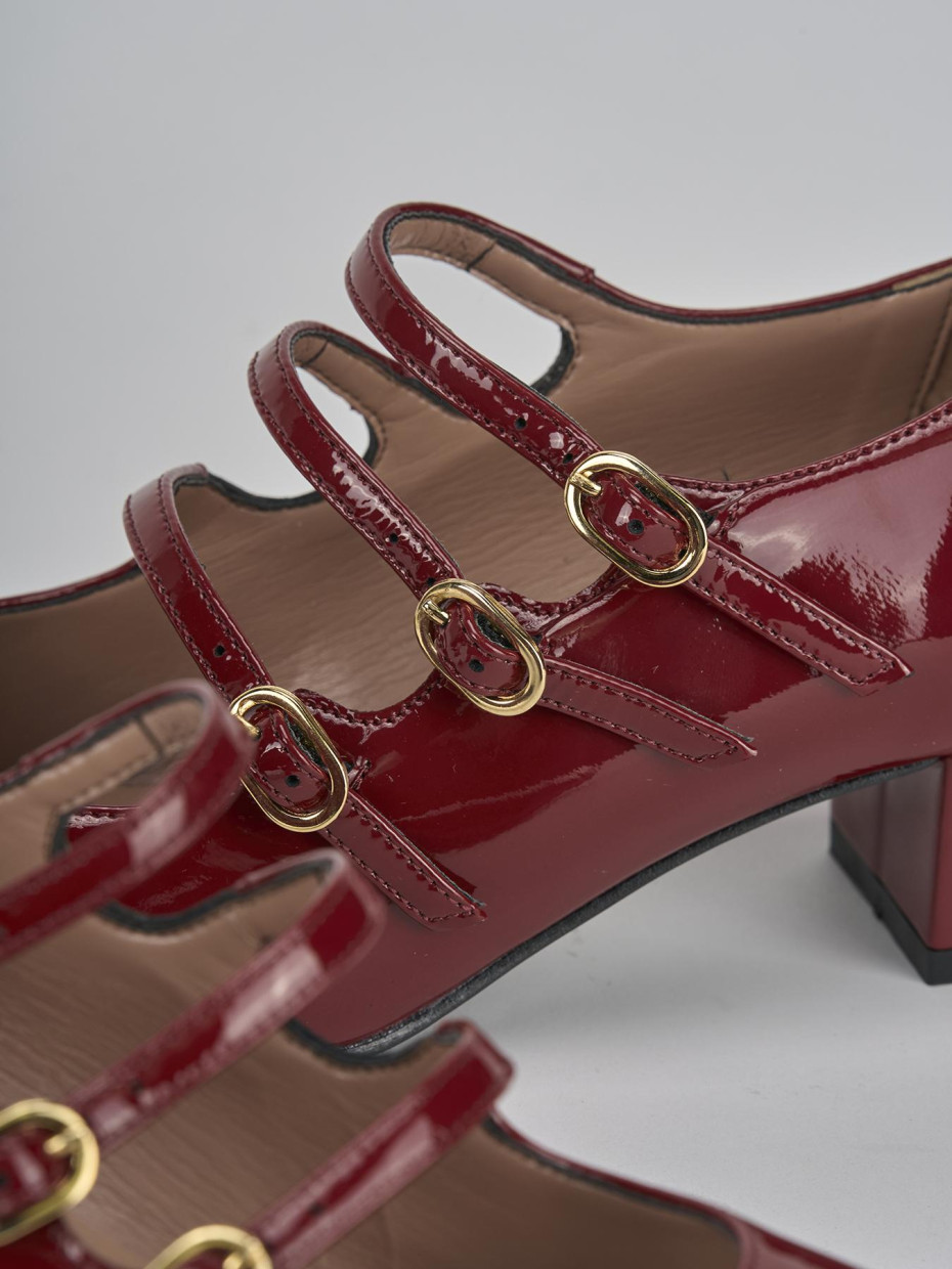 Décolleté e slingback tacco 4cm vernice bordo'