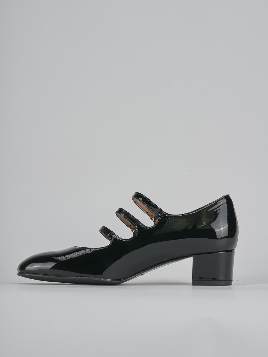 Décolleté e slingback tacco 4cm vernice nero