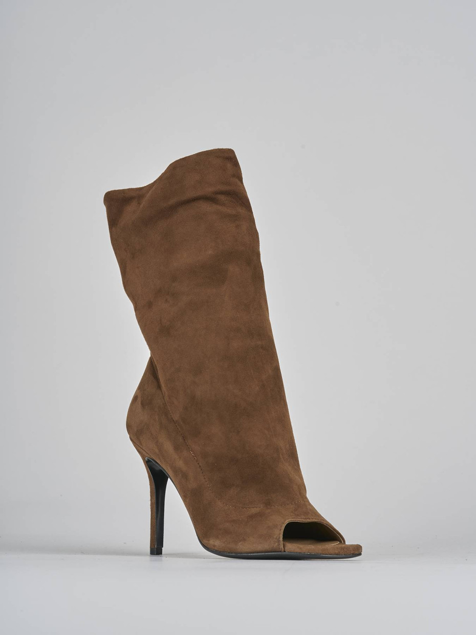 Stivaletti tacco 9cm camoscio marrone Barca Stores