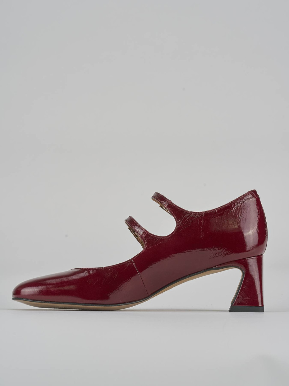 Décolleté e slingback tacco 5cm vernice bordo'
