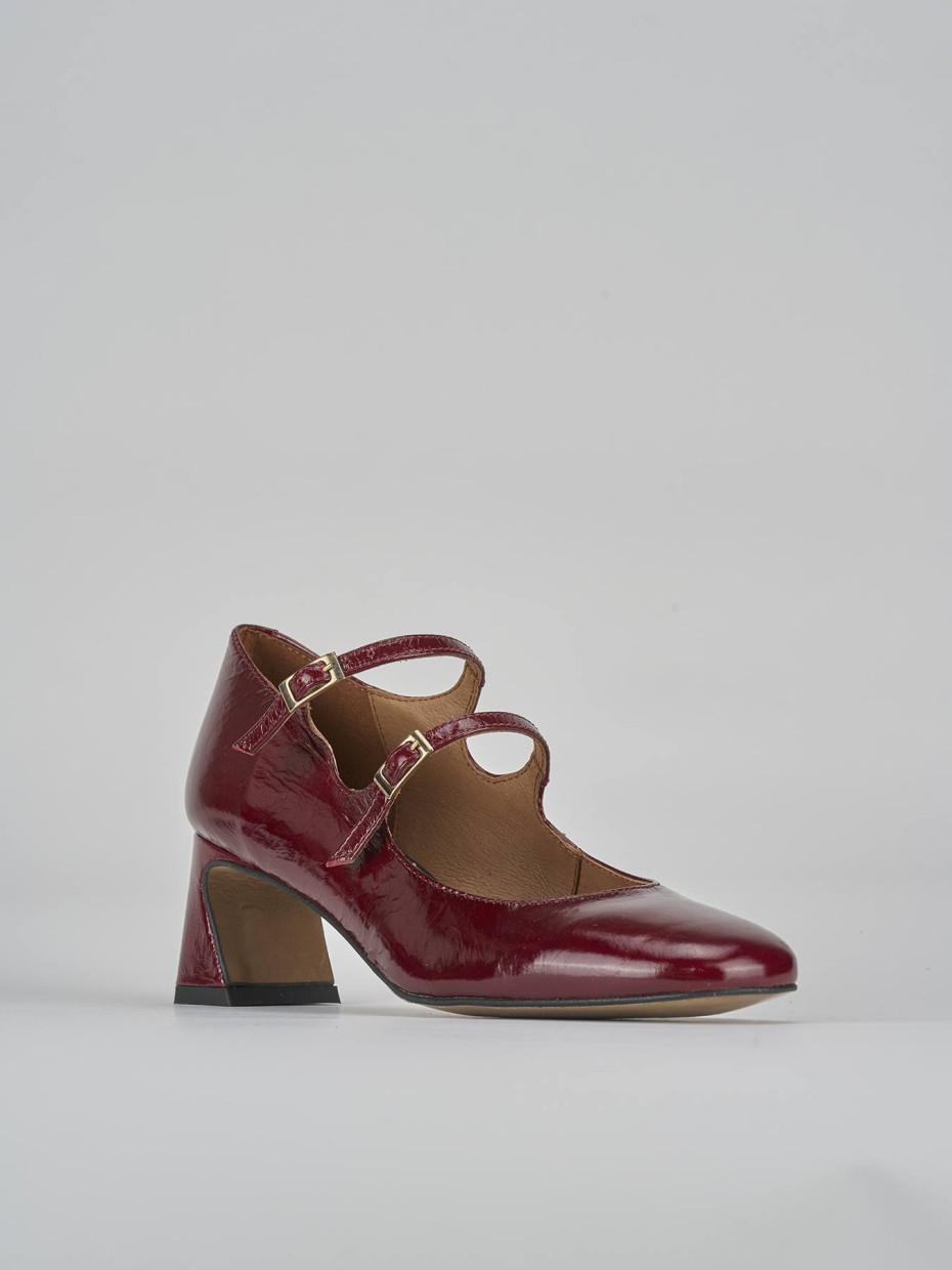 Décolleté e slingback tacco 5cm vernice bordo'