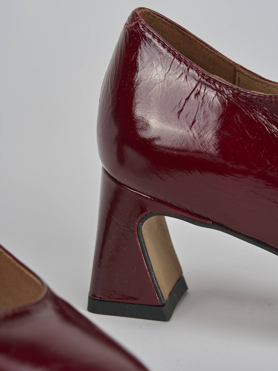 Décolleté e slingback tacco 5cm vernice bordo'