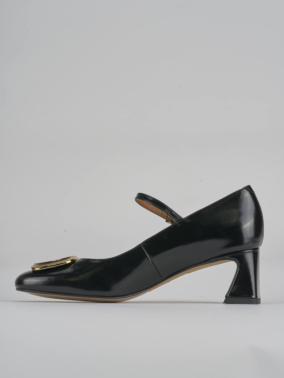 Décolleté e slingback tacco 5cm pelle nero