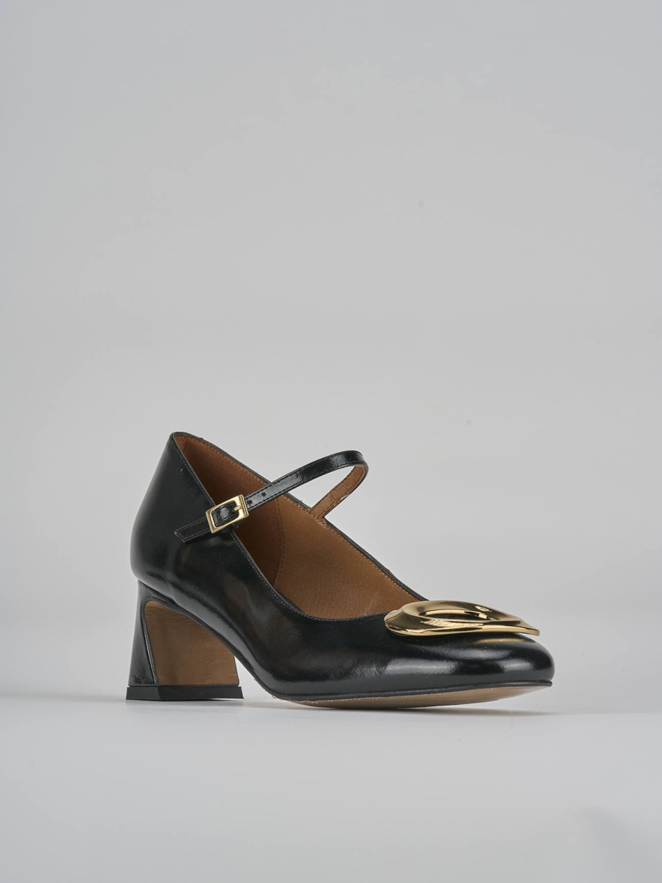 Décolleté e slingback tacco 5cm pelle nero