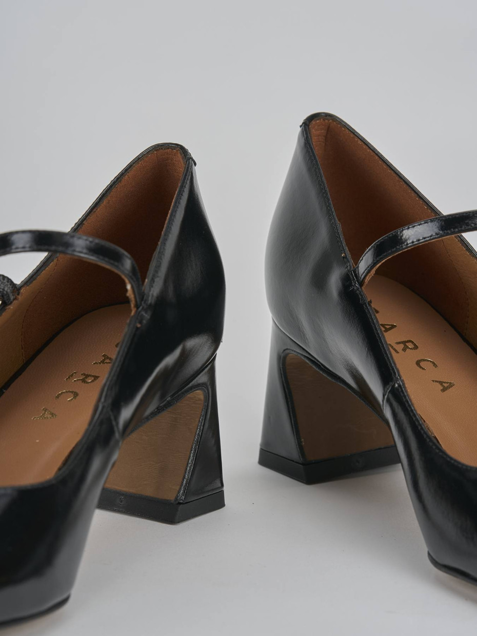 Décolleté e slingback tacco 5cm pelle nero
