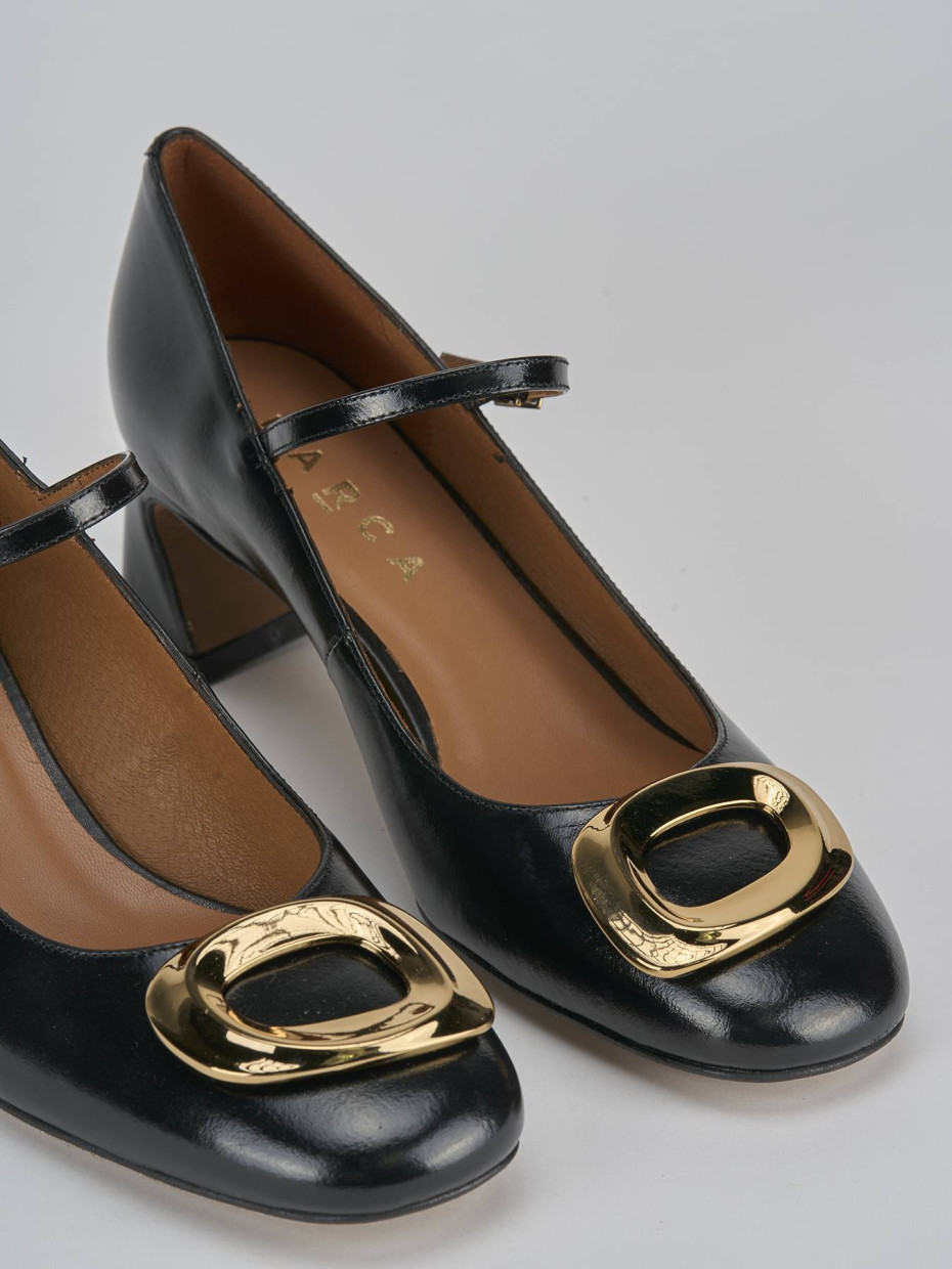 Décolleté e slingback tacco 5cm pelle nero