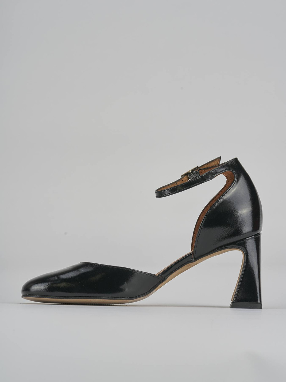 Décolleté e slingback tacco 7cm pelle nero