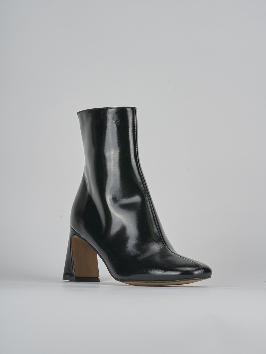 Stivaletti tacco 7cm pelle nero
