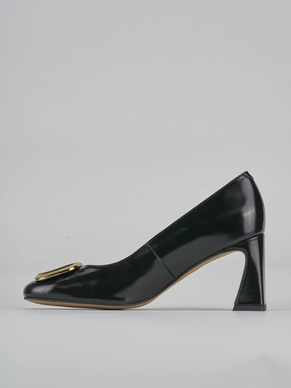 Décolleté e slingback tacco 7cm pelle nero