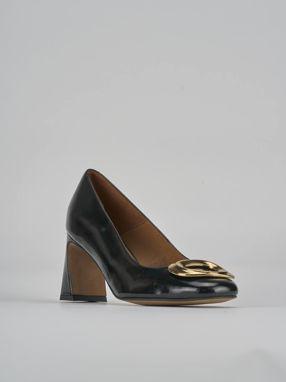 Décolleté e slingback tacco 7cm pelle nero