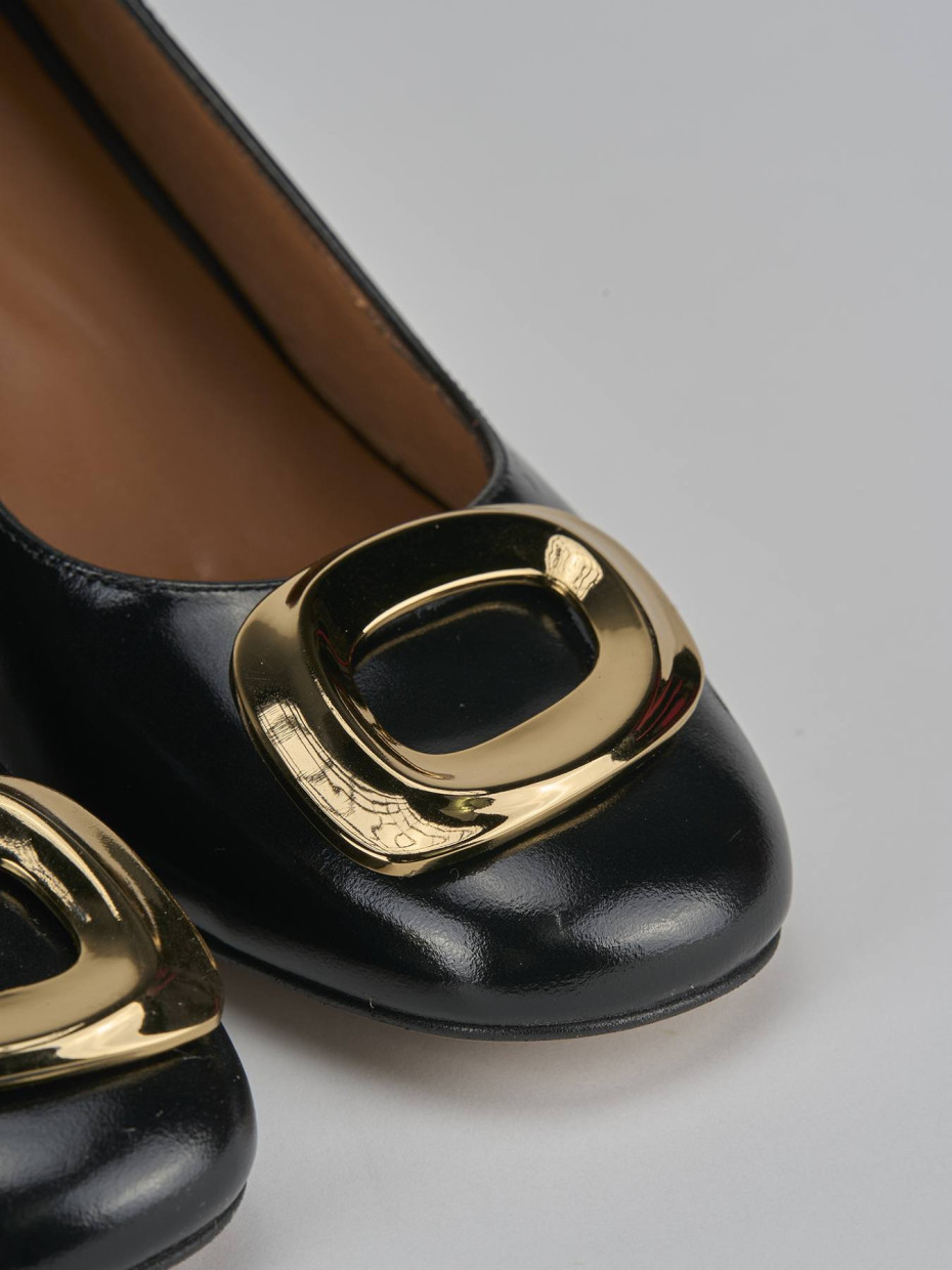 Décolleté e slingback tacco 7cm pelle nero