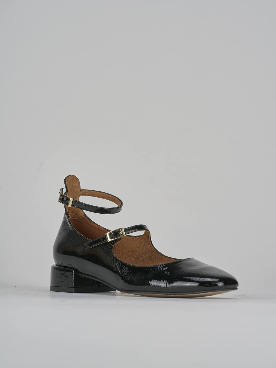 Ballerine tacco 2cm vernice nero