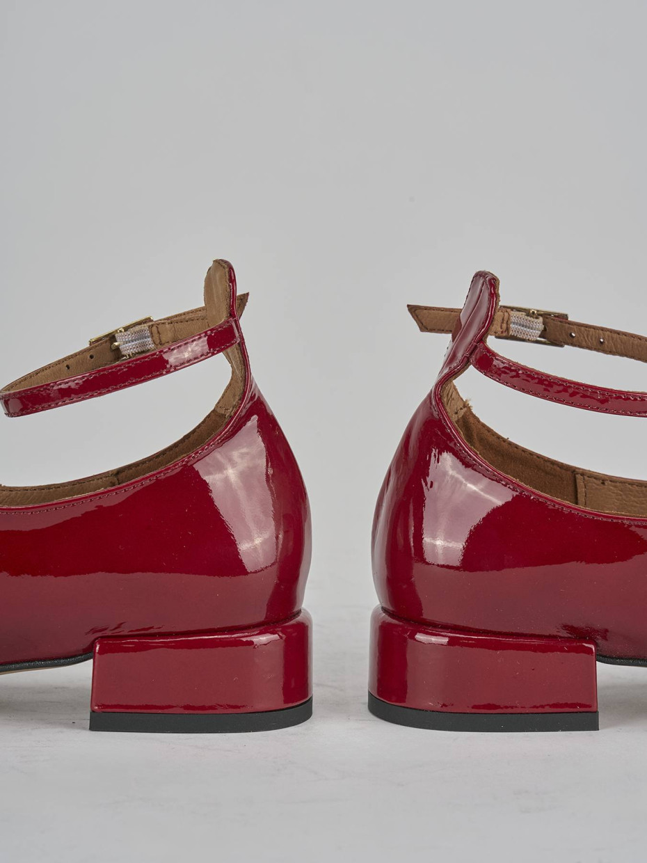 Ballerine tacco 2cm vernice rosso