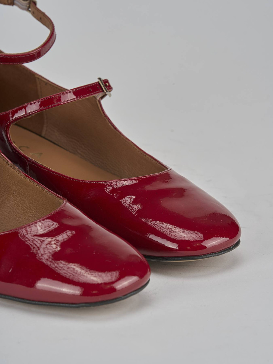 Ballerine tacco 2cm vernice rosso