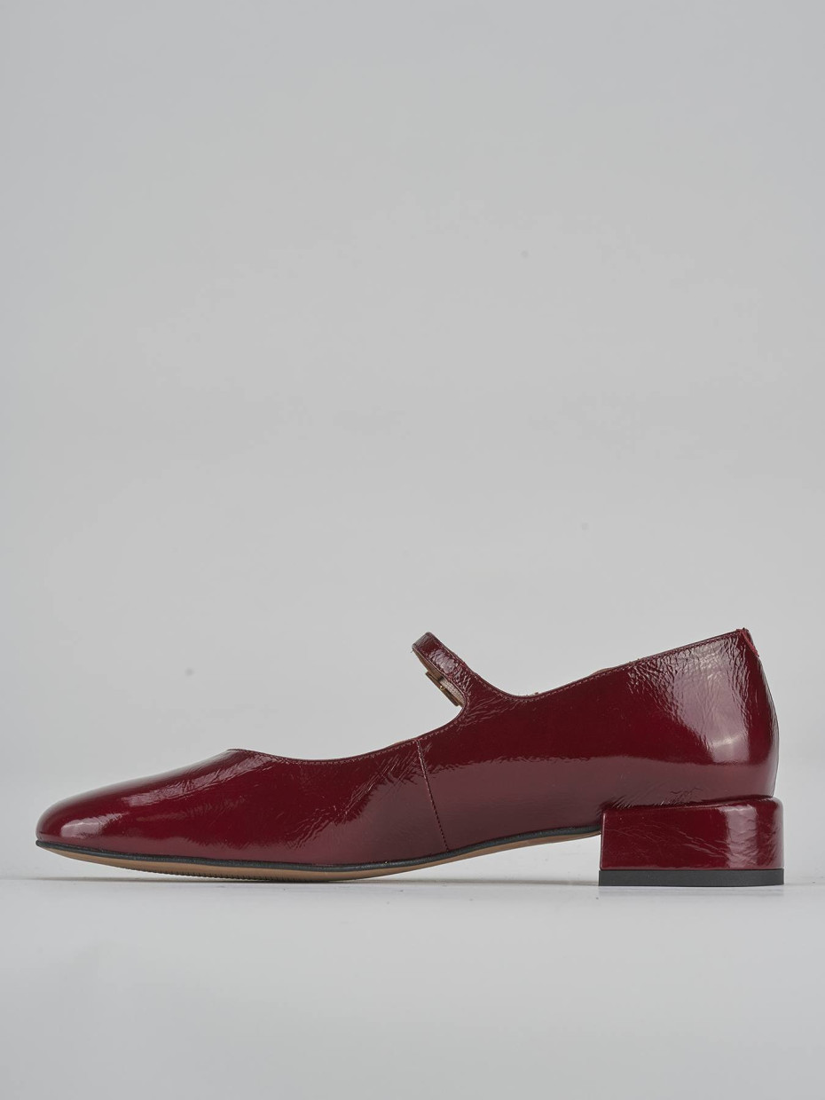 Ballerine tacco 2cm vernice bordo'