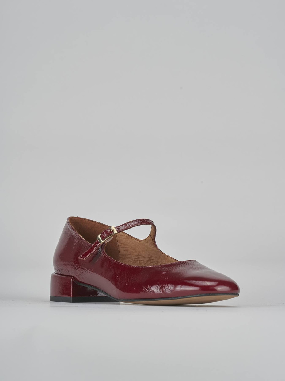 Ballerine tacco 2cm vernice bordo'