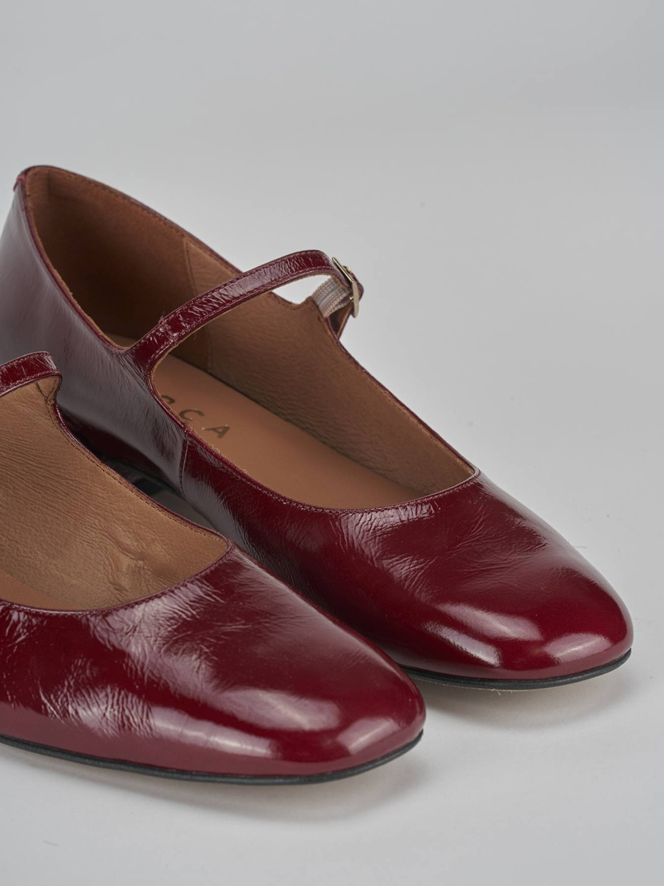 Ballerine tacco 2cm vernice bordo'