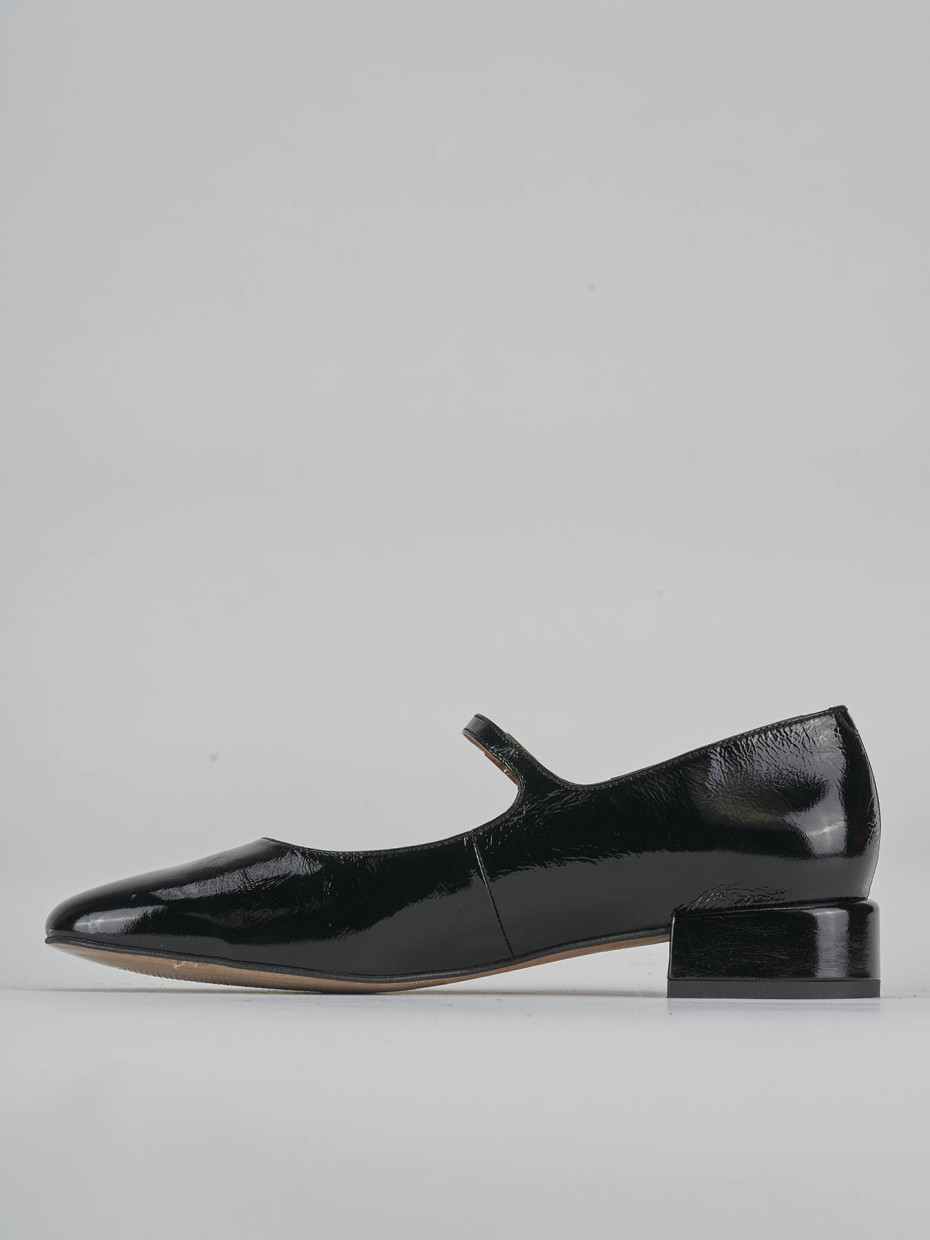 Ballerine tacco 2cm vernice nero