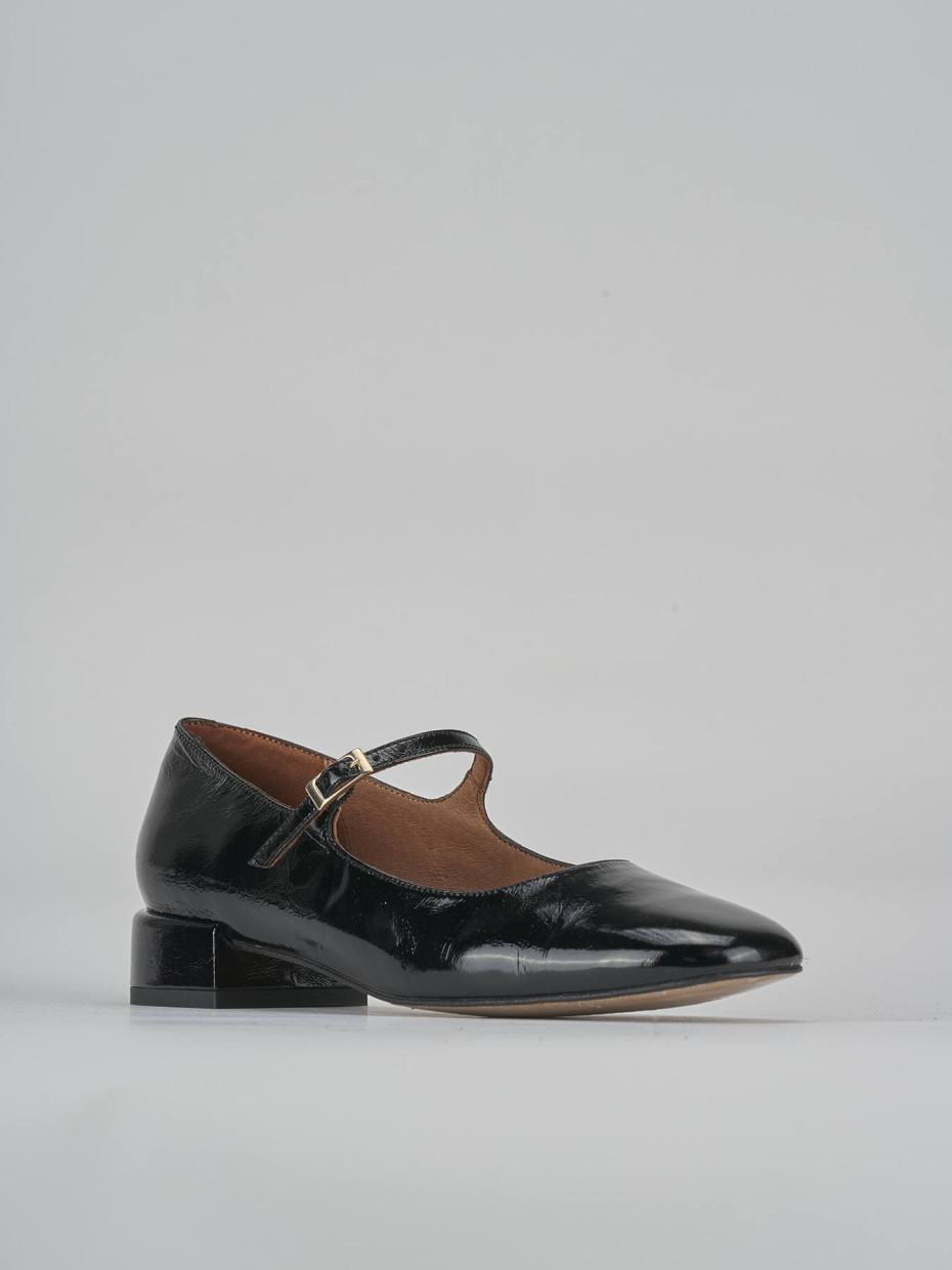 Ballerine tacco 2cm vernice nero
