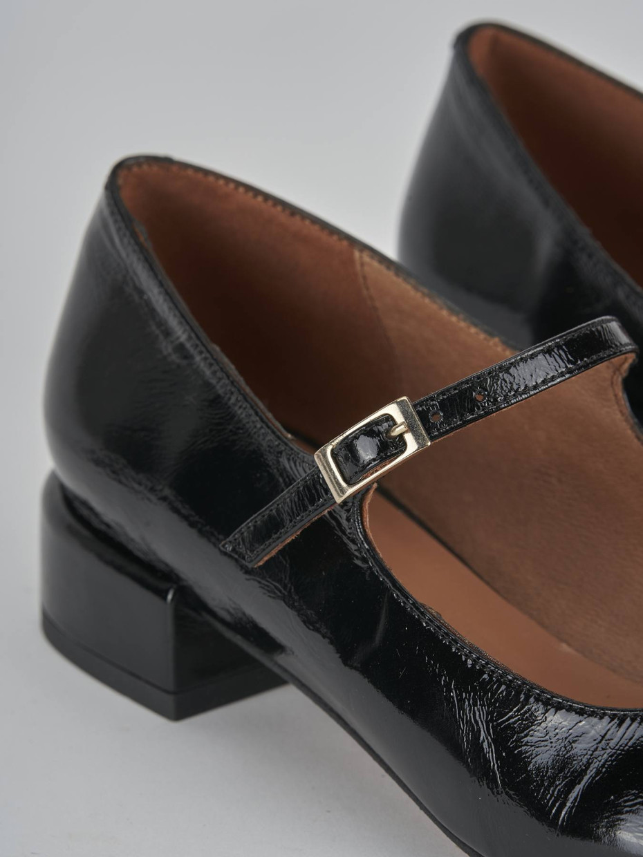 Ballerine tacco 2cm vernice nero