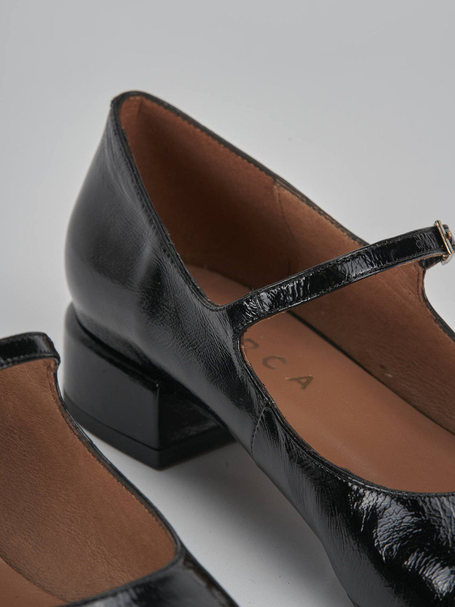 Ballerine tacco 2cm vernice nero Barca Stores