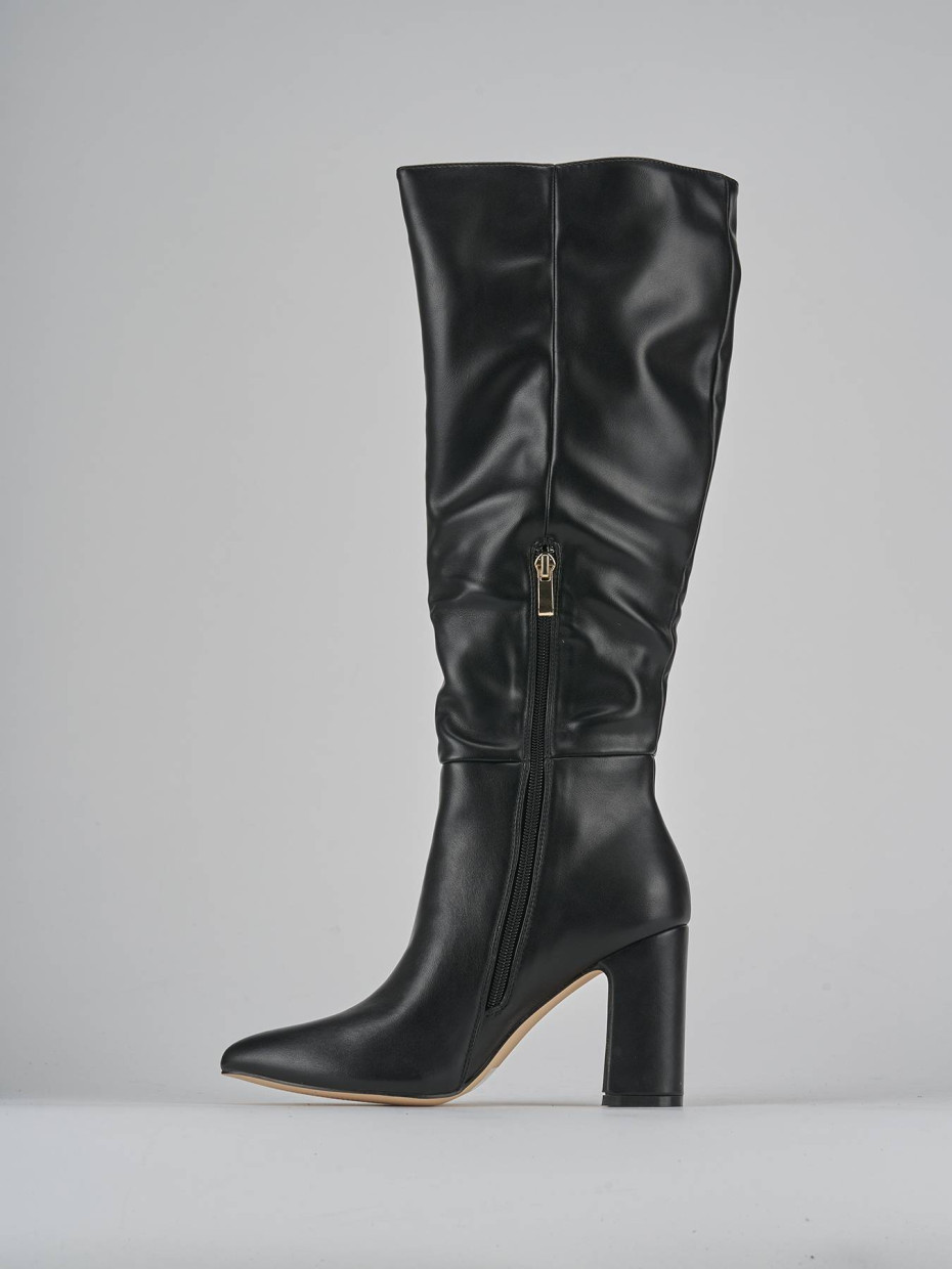 Stivali tacco 10cm pelle nero