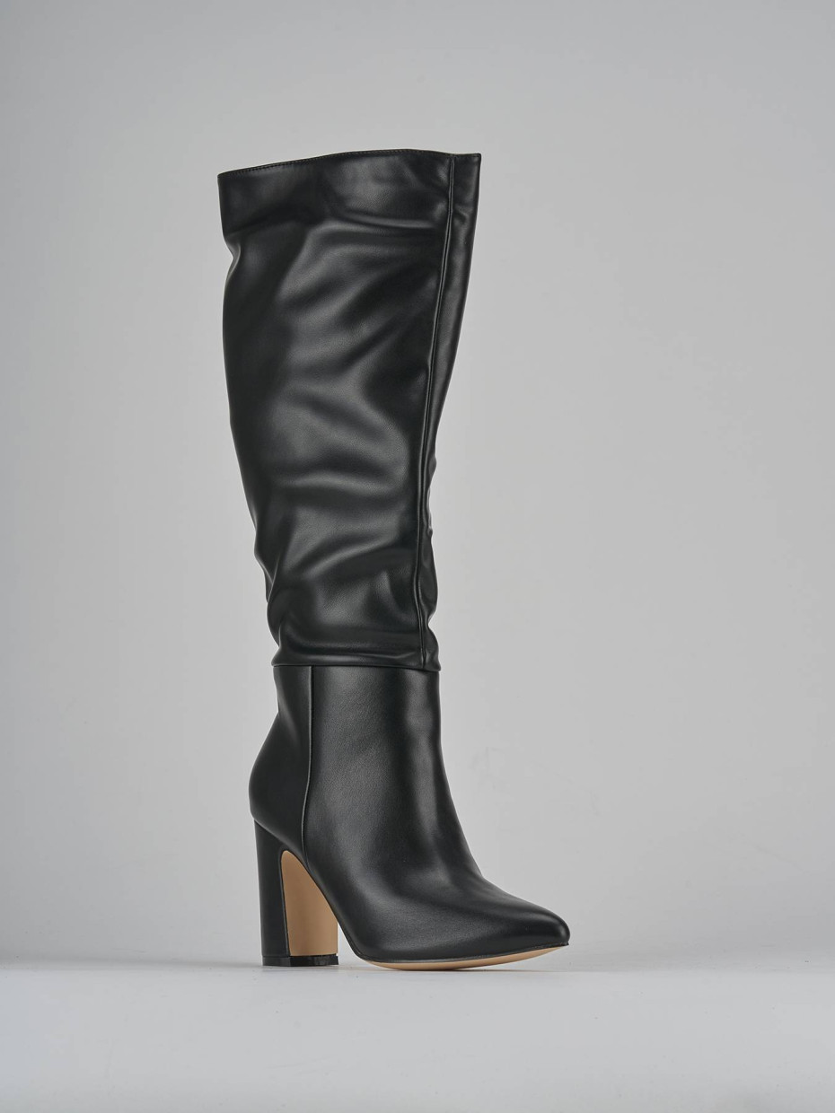 Stivali tacco 10cm pelle nero