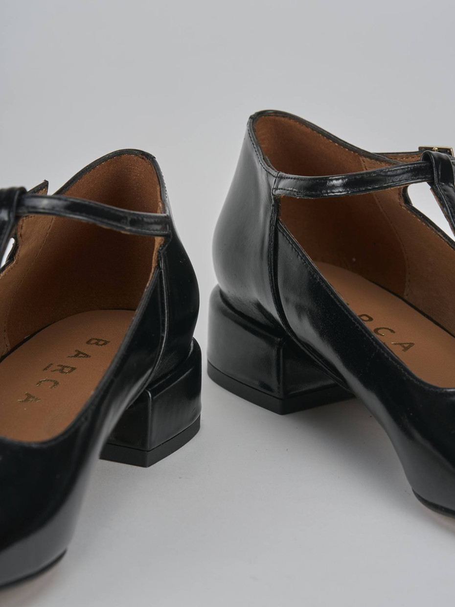 Décolleté e slingback tacco 3cm pelle nero