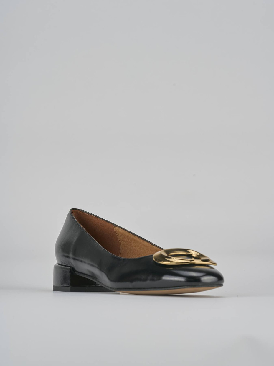 Ballerine tacco 2cm pelle nero