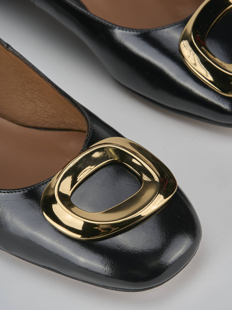 Ballerine tacco 2cm pelle nero