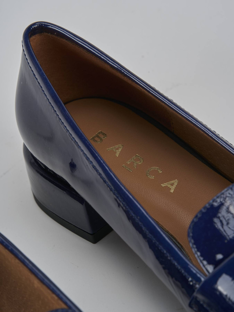 Mocassini tacco 2cm vernice blu
