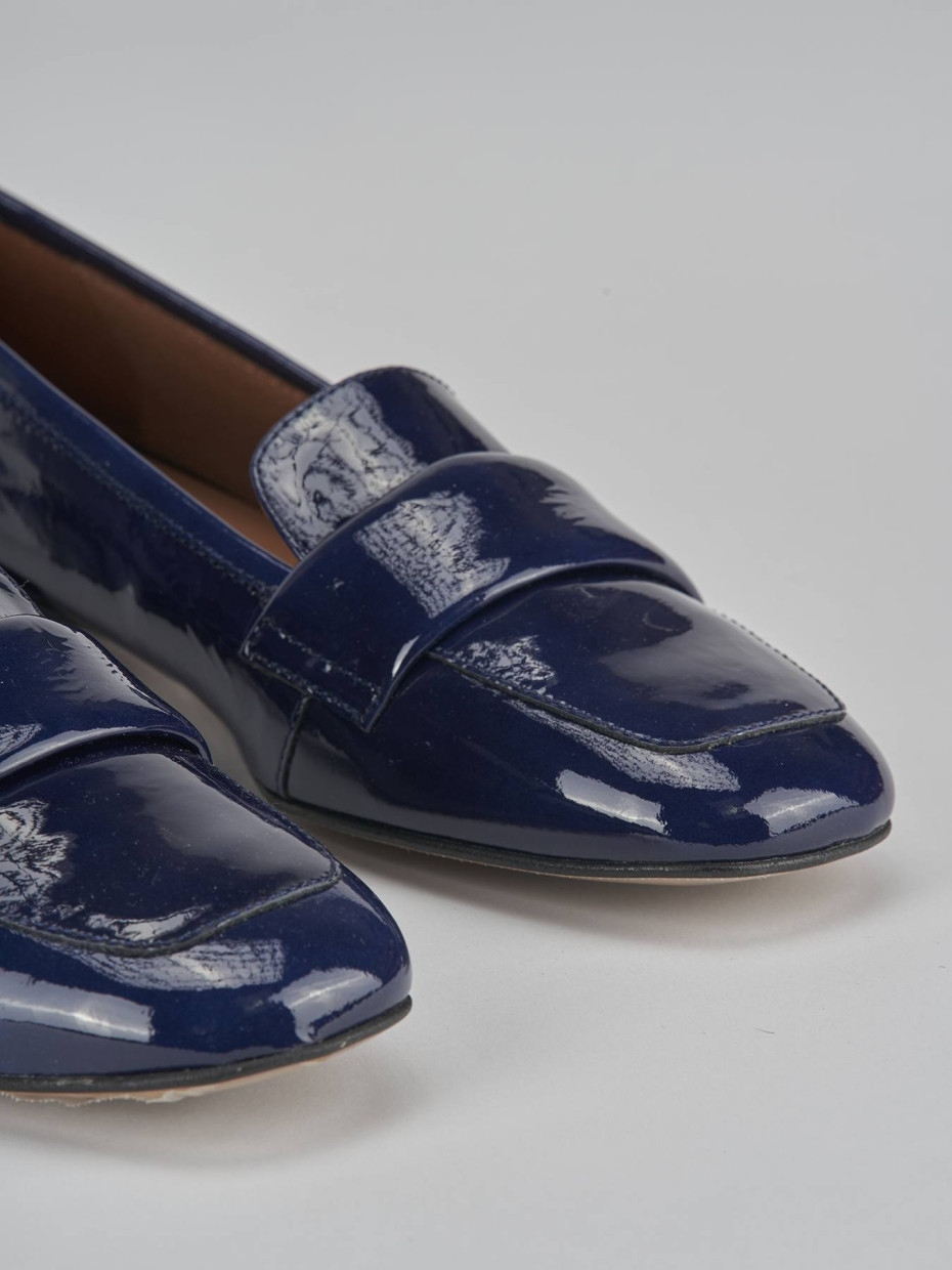 Mocassini tacco 2cm vernice blu