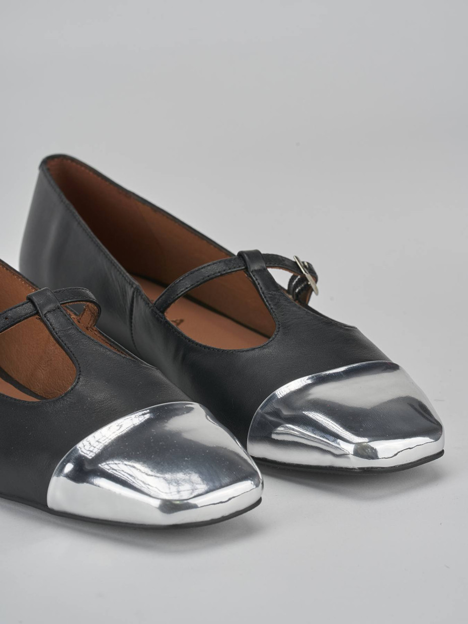 Ballerine tacco 1cm pelle nero